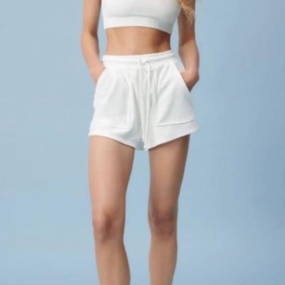 Zara White Terry Cloth Shorts